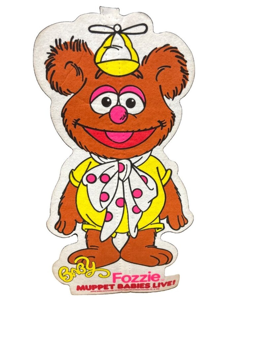 VTG 1986 The Muppet BABIES LIVE Baby Fozzie Bear Felt Pennant Wall Art, RARE!!!